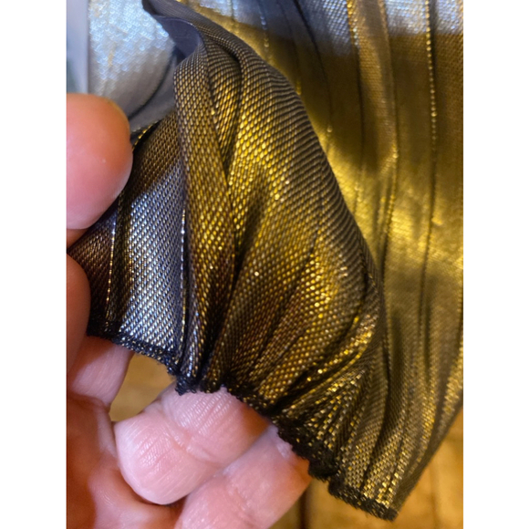 Tory Burch gold metallic & silk pleated skirt size 8 - Picture 6 of 6